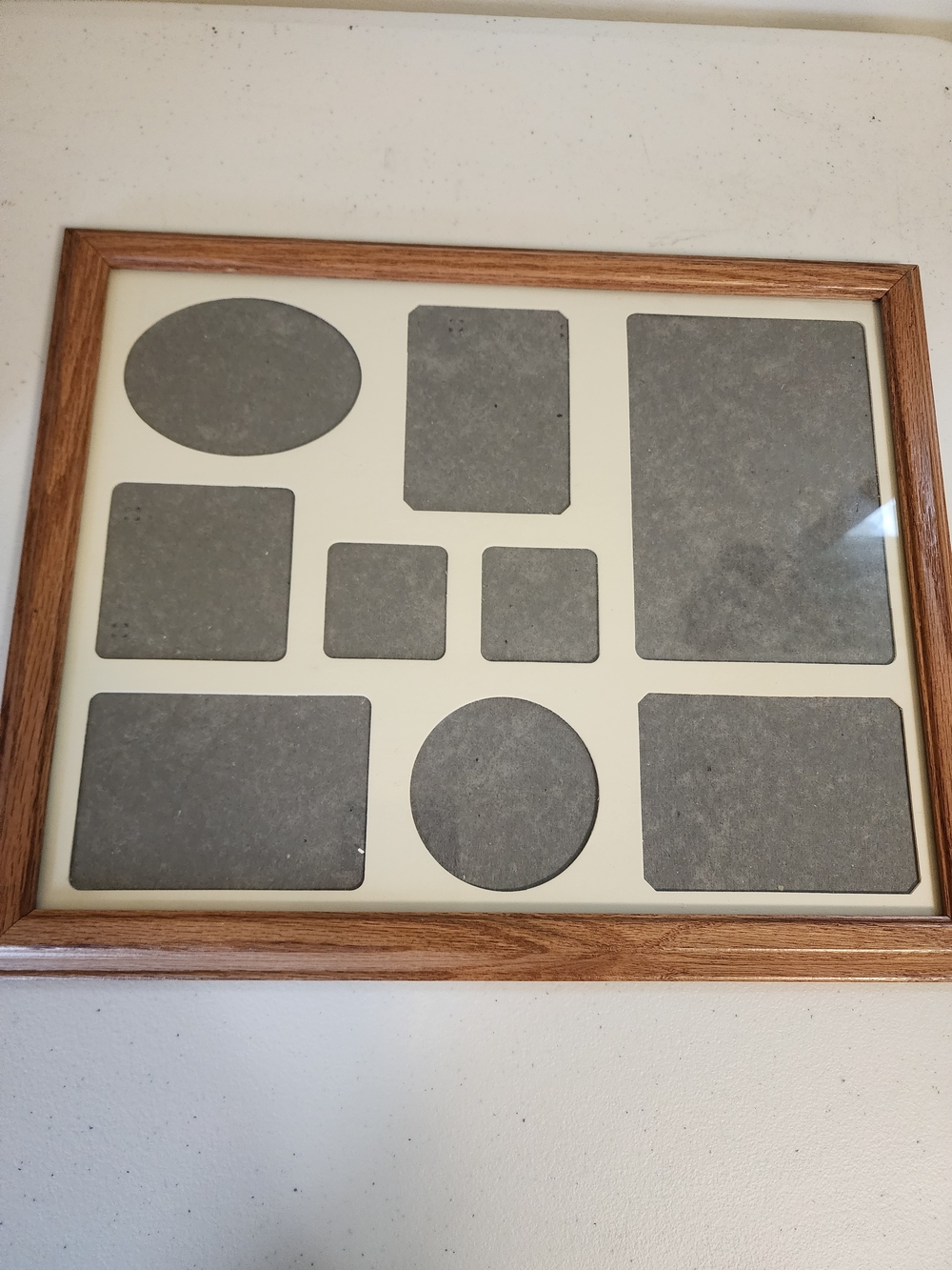 Multi-Opening Wood Photo Frame in Brown with Gray Inserts